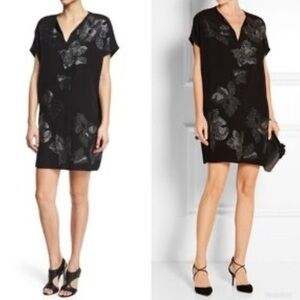 Diane von Furstenberg Kora embellished crepe de chine mini shift dress size 10P